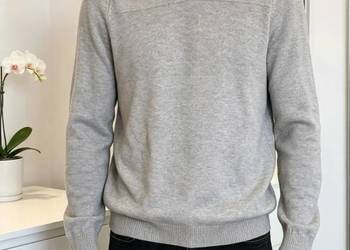 Hugo Boss Lekki Klasyczny Szary Sweter Męski  100% Bawełna rozmiar L