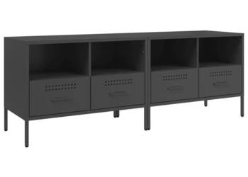 Szafki RTV 2 szt. czarne 68x39x505 cm stalowe WM-843043