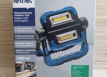 NAJTANIEJ Akumulatorowy Reflektor /y LED 1000lm 10W Powerbank Wysyłka