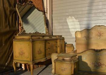 Antyczna Sypialnia - Księstwo Warszawskie - Komplet Mebli - Beż - XIX w.