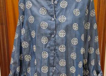 Damska KOSZULA jakby jeansowa z haftem XXL nowa z metką bawełna 60%