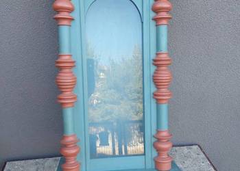 S129 Skrzynia obudowa starego zegara szafka witrynka kapliczka niebieska