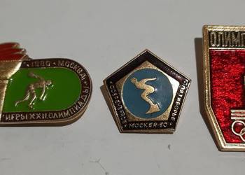 odznaki 3 szt. Olimpiada Moskwa 1980 Rosja ZSRR (8)