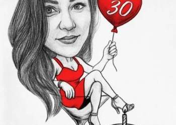 Karykatura Rysowana Ołówkiem śmieszny prezent ze zdjęcia 1 osoba