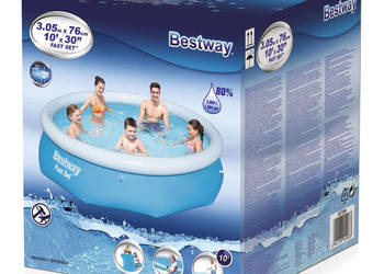 Bestway Dmuchany basen Fast Set okrągły 305 x 76 cm 57266 WM-91601