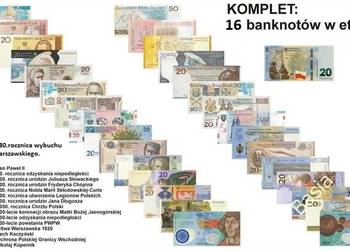 Chrzest Komunia Ślub Wesele Kompletny Zestaw 16 Banknoty Długosz 1050