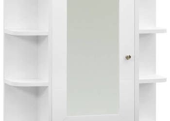 Szafka łazienkowa z lustrem biała 66x17x63 cm MDF WM-323601