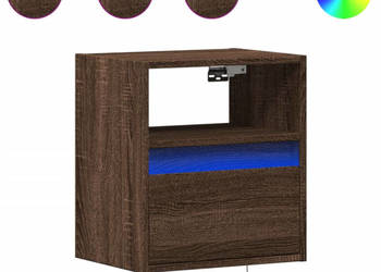 Wisząca szafka nocna z podświetleniem LED brązowy dąb WM-3307987