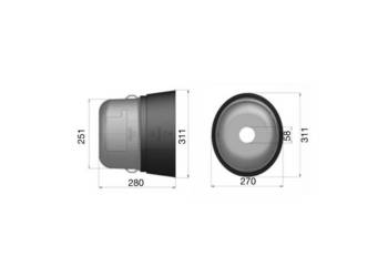 Osłona WOM 251x280x311z jednym okienkiem rewizyjnym C2101L1