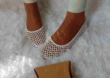 (38( ASOS Design) Białe baleriny ażurowe z Londynu, NOWE