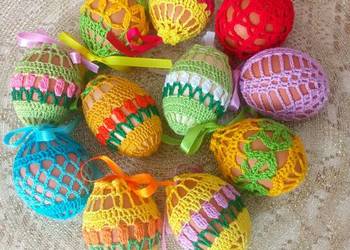 Wielkanoc. Koszulki, osłonki na gotowane jajka wielkanocne.