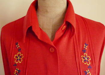 Bluzka koszula z haftami boho VINTAGE lata 80