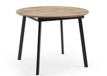 Stół industrialny 100-140 cm na czarnych nogach do salonu