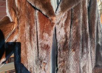 Futro z norek czarne/ciemna czekolada nowe