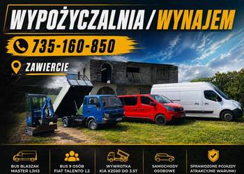 Wypożyczalnia | Wynajem | Bus Blaszak | Bus 9 Osób | Wywrotka | Autolaweta