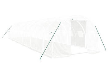 Szklarnia ze stalową ramą biała 36 m² 12x3x2 m WM-3188054