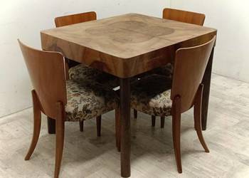 stół art deco modern do salonu rozkładany orzech Halabala design lata 40-te