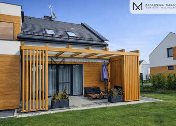 Zadaszenie z lamelami pionowymi i szkłem | Producent