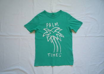 H&M 134 Turkusowa koszulka palma