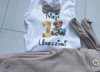 Komplet na roczek chłopiec urodziny elegant rok handmade mstylroczek