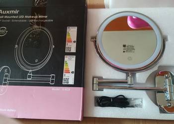 Lusterko kosmetyczne podświetlenie LED obrotowe okrągłe do makijażu