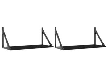 Półki ścienne 2 szt. czarne 60x25x255 cm WM-836333