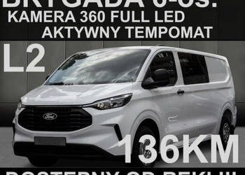 Ford Transit Custom L2 136KM 6-os. Brygadowy Kamera 360 Full Led Dost.od r…