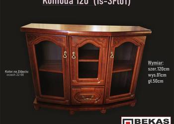 Śliczna Komoda 120` (1S-3FloT) Dąb Rustikalny Orzech Producent BEKAS Meble