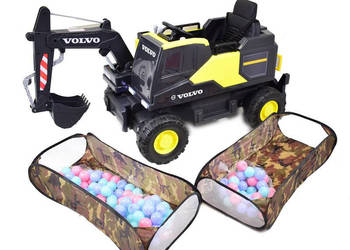 Autko na akumulator MEGA KOPARKA VOLVO PILOT 2 baseny z piłkami pojazd