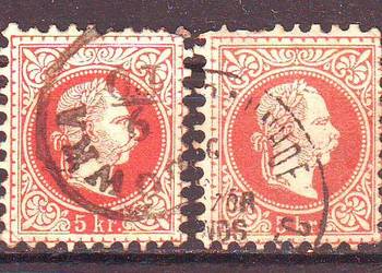 Zn. Austria  Mi 37a, b kas 1867 Zn. Austria  Mi 37a, b kas 1867