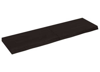 Blat stołu ciemnobrązowy 140x40x(2-6) cm lite drewno dębowe WM-3156441