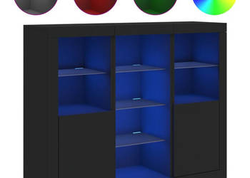 Szafki z oświetleniem LED 3 szt. czarne WM-3209122
