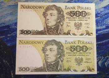 RZADKOŚĆ !!! 500 złotych 1974 s. B UNC- błąd druku