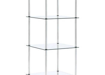4-poziomowa półka przezroczysta 40x40x100 cm szkło hartowane WM-249505
