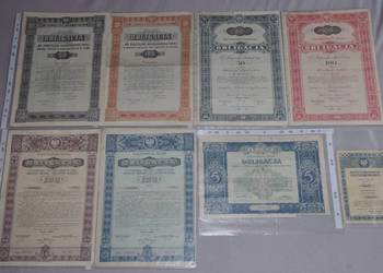 Zestaw historycznych obligacji polskich - 8 szt.