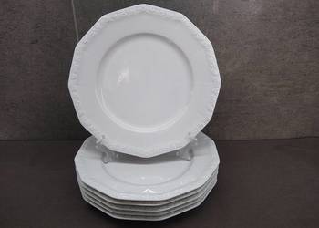 Talerze płytkie 6 szt Rosenthal Biała Maria 28 cm nieużywane