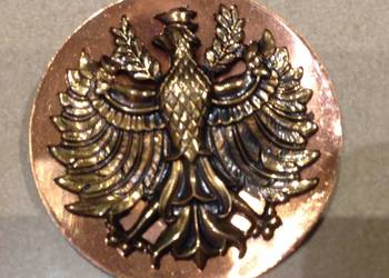 Duża Przypinka Orzeł z Koroną Miedziano Mosiężna  Stara