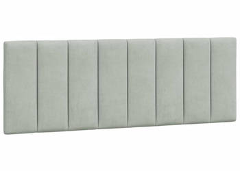 Poduszka na wezgłowie jasnoszara 120 cm aksamitna WM-374661