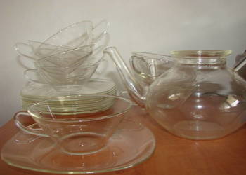 Schott Jena Glas szklana filiżanka, talerzyk, vintage Schott Jena Glas szklana filiżanka, talerzyk, vintage
