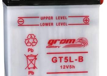 Akumulator motocyklowy 5Ah 80A EN GROM GT5L-B 12V P+