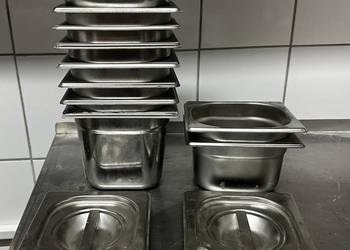 Pojemniki GN 1/6 10 szt. stal nierdz. 2 pokrywki