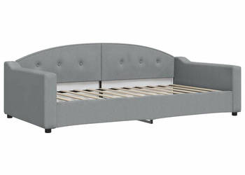Sofa z funkcją spania jasnoszara obita tkaniną 100x200 cm WM-354188