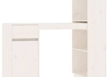Biurko białe 110x53x117 cm lite drewno sosnowe WM-814510