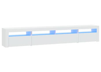 Szafka pod TV z oświetleniem LED biała 240x35x40 cm WM-3152722