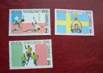 Brazylia 1970 MNH Mi. 1262/64 Sport Piłka nożna MŚ