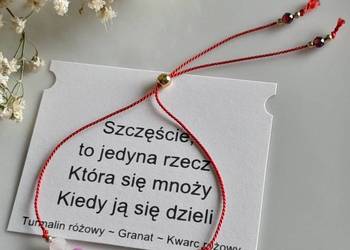 Bransoletka Szczęścia Kamienie naturalne Jedwabny Sznurek