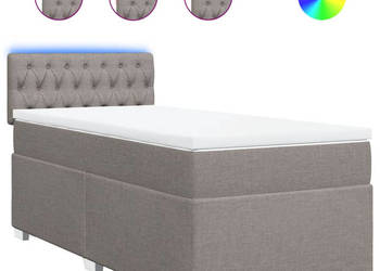 Łóżko kontynentalne z materacem taupe tkanina 100x200 cm WM-3288110