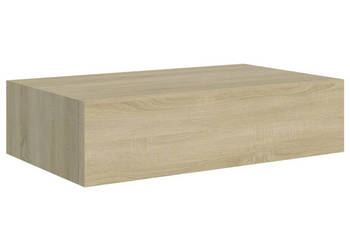 Półka ścienna z szufladą kolor dębu 40 x 235 x 10 cm MDF WM-330247