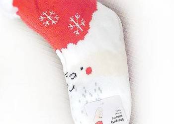 ciepłe kapcie antypoślizgowe, grube skarpety papcie L-XL