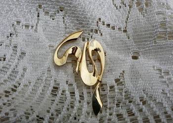 Stara angielska broszka monogram dwie eski